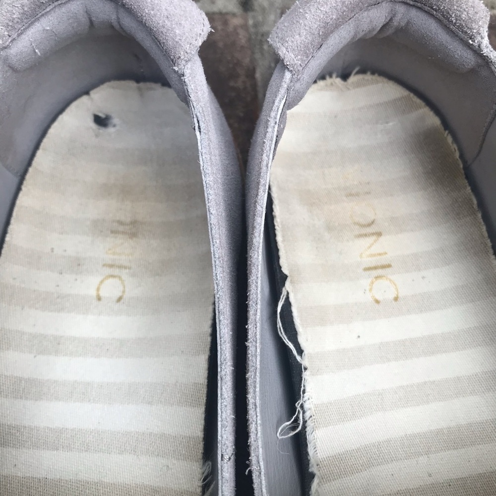 VGUC Vionic Malina Perforated Suede Slip On Shoes in Gray | Size 9.5 - Picture 7 of 11
